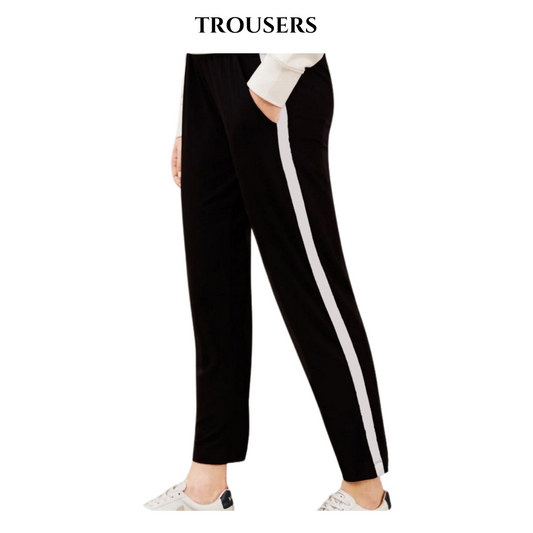Unisex Black Strip Trouser - Crazova Official