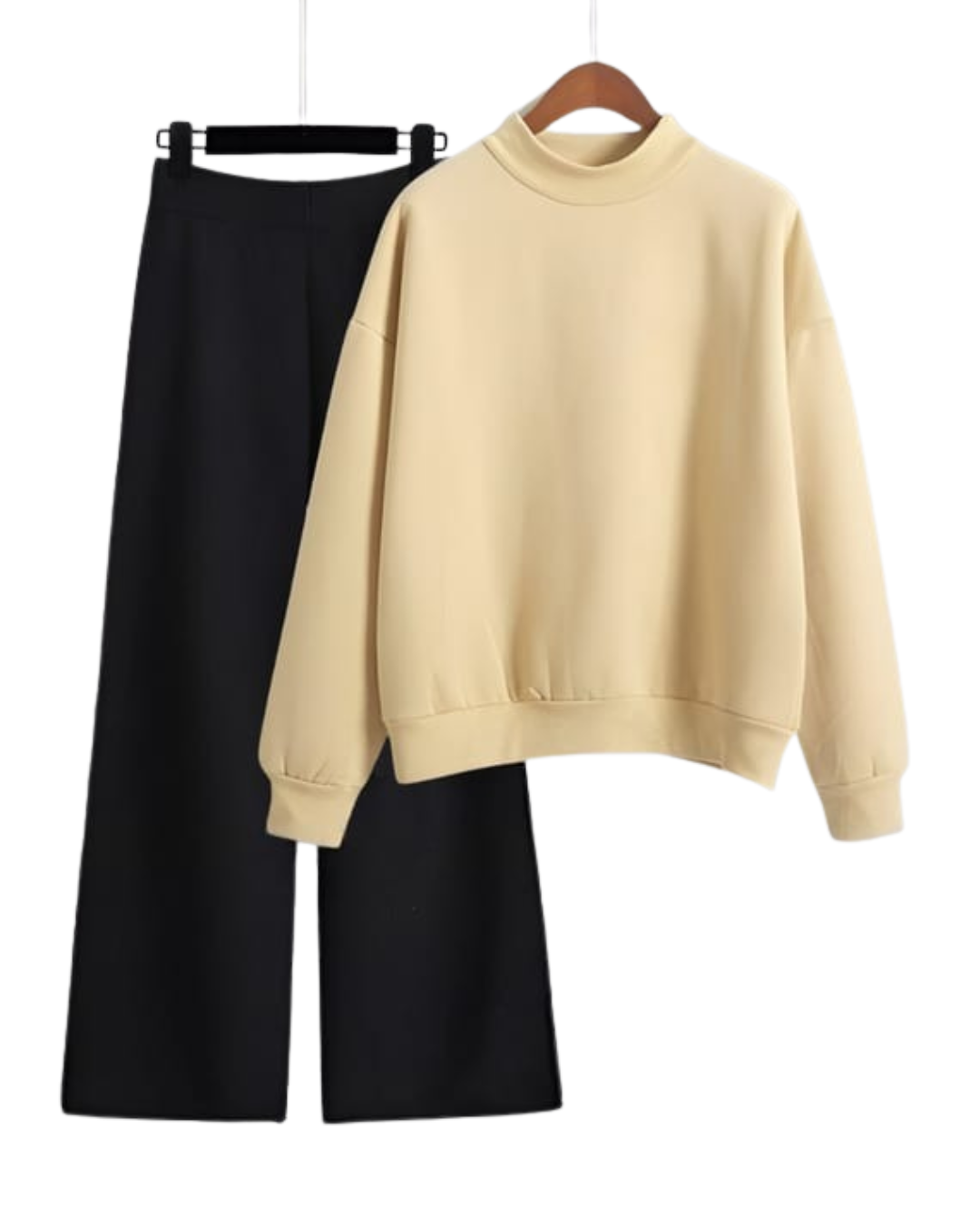 Beige Plain Sweatshirt And Flapper - Crazova Official