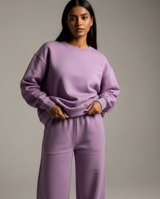 Lilac Sweatshirt & Flapper Trouser - Crazova Official