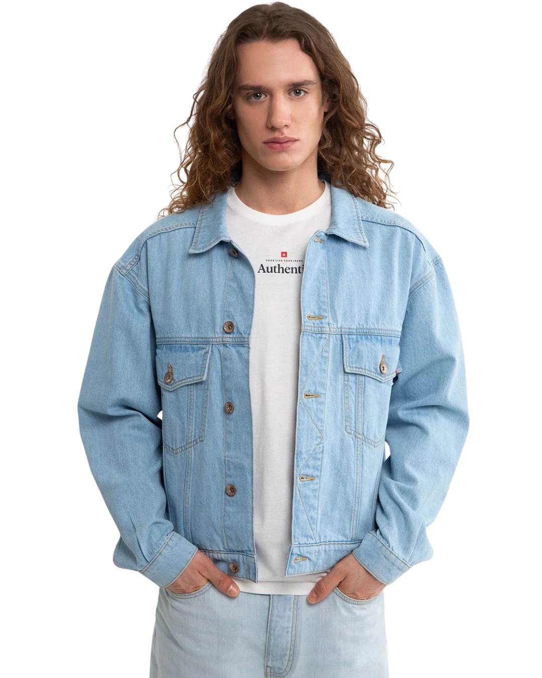 UNISEX DENIM ICE BLUE JACKET - Crazova Official