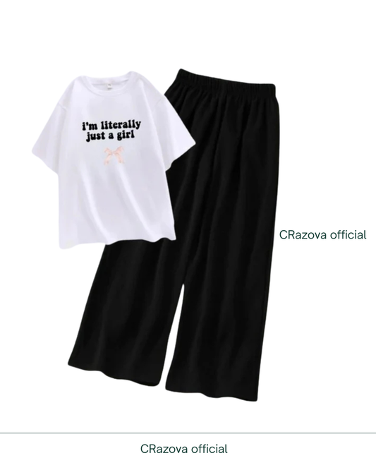 I'm Literally Just A Girl Tee & Black Flapper
