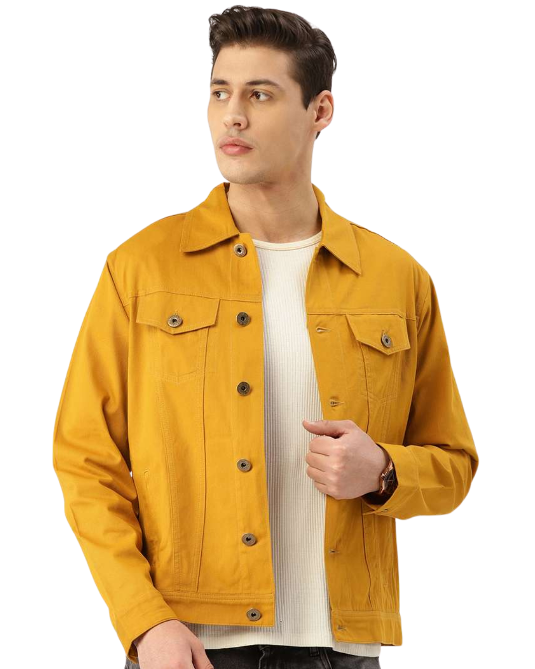 UNISEX DENIM MUSTARD JACKET - Crazova Official