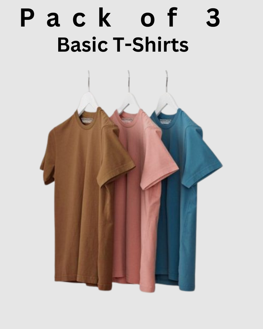 Basic T-Shirts Pack of 3 - Crazova Official