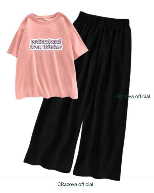 Overthinking Tee & Black Flapper - Crazova Official