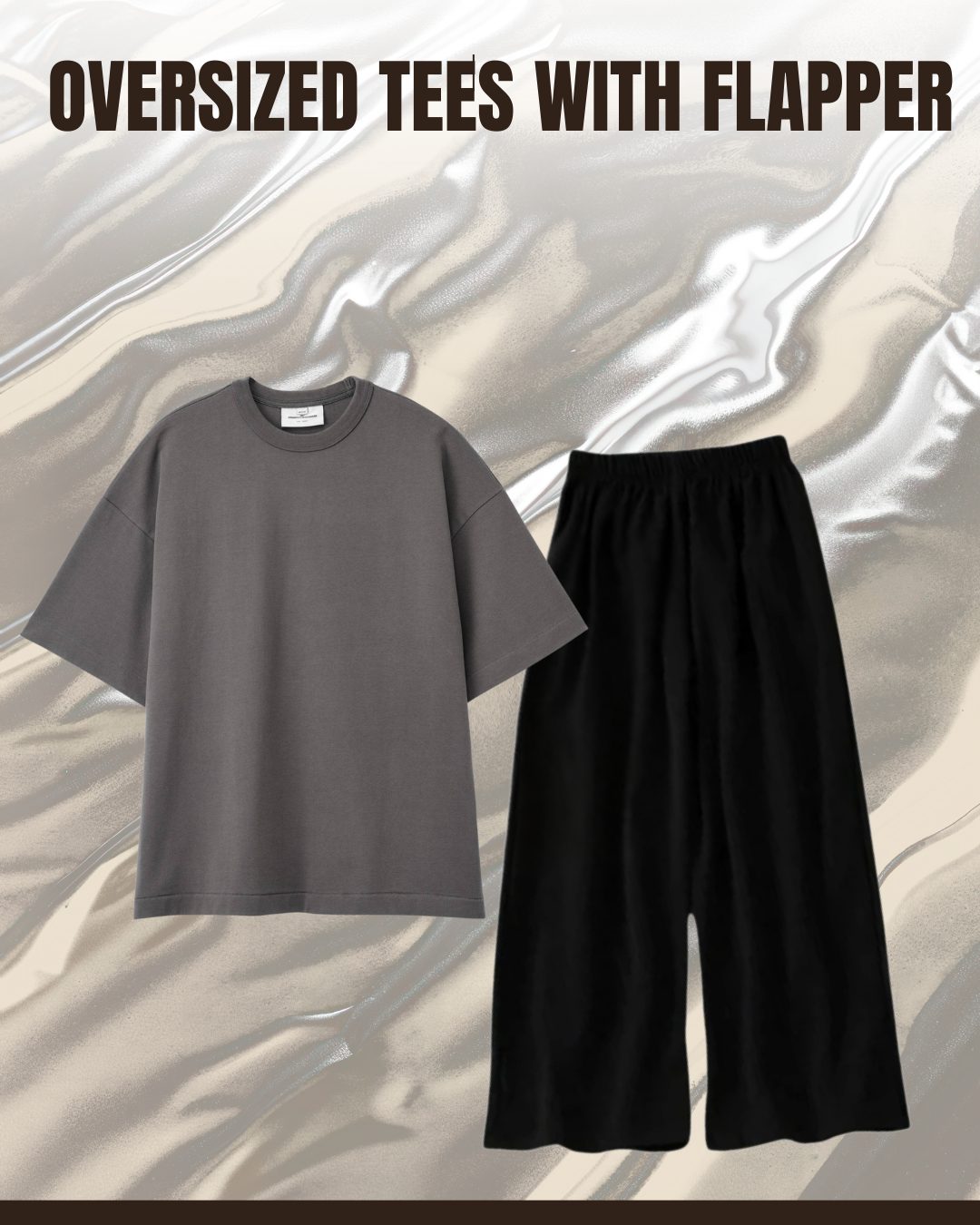 Unisex Plain Drop Shoulder Tees And Flapper - Crazova Official
