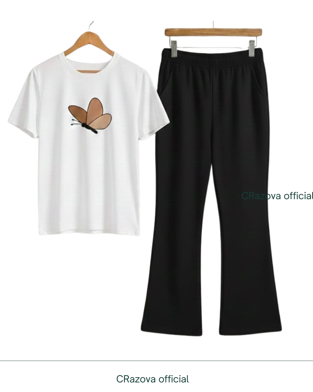 White Butterfly Tee & Flapper - Crazova Official