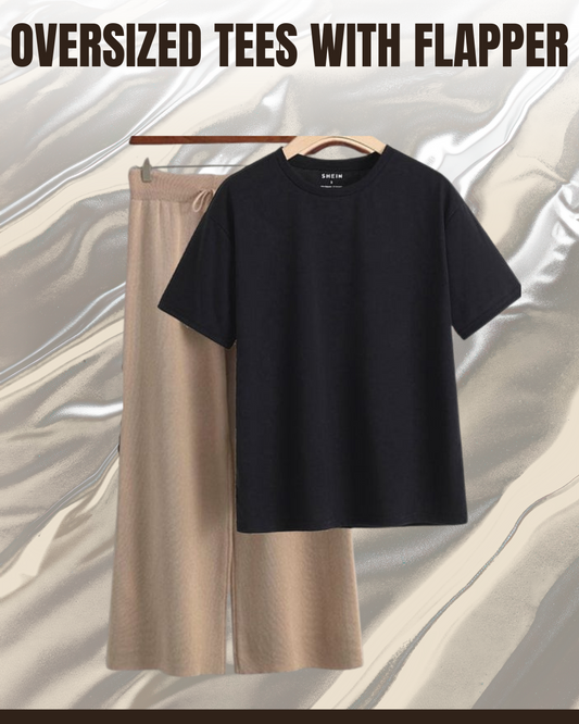 Unisex Plain Drop Shoulder Tees And Flapper - Crazova Official
