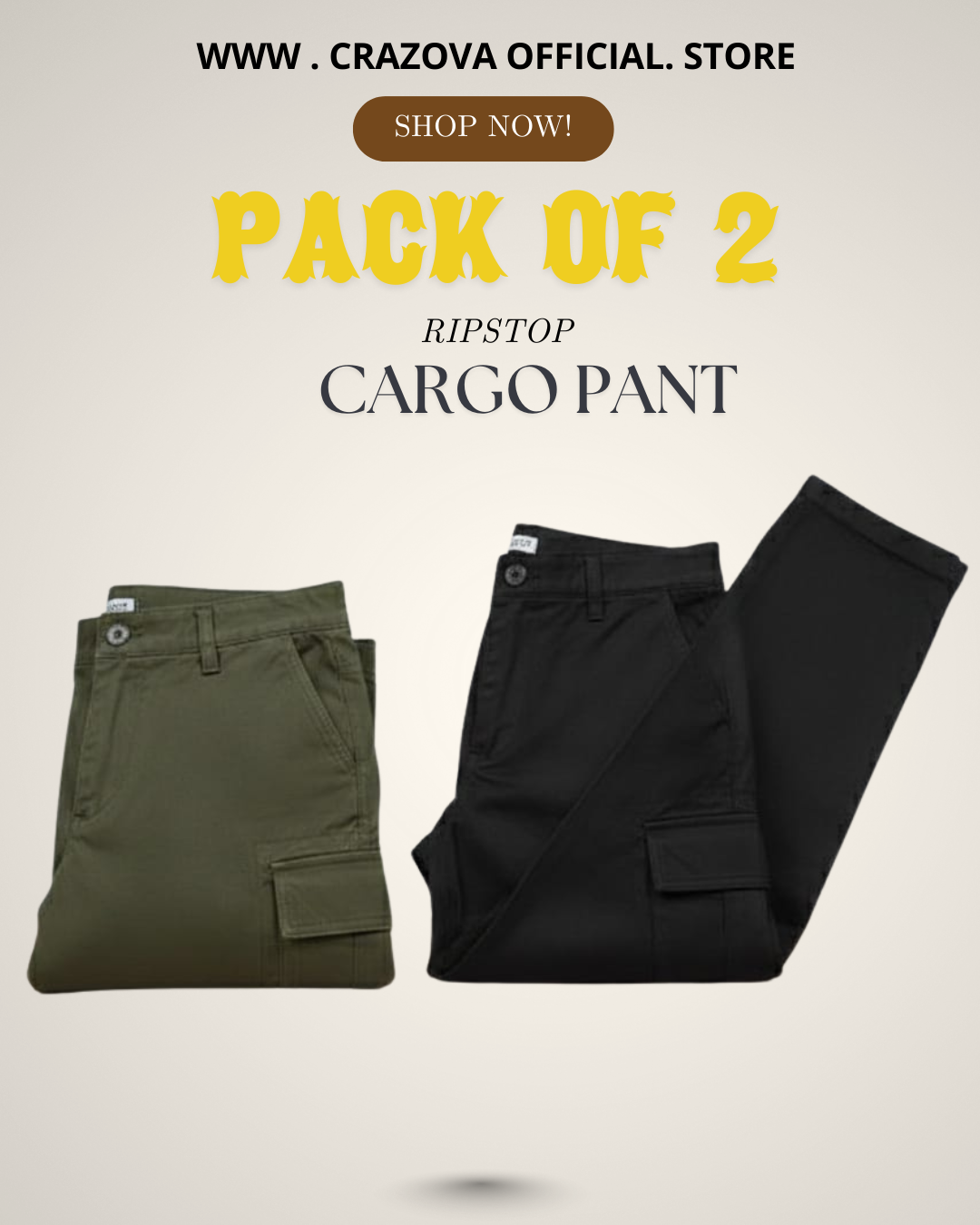 Pack of 2 Unisex Cargo Pants - Crazova Official