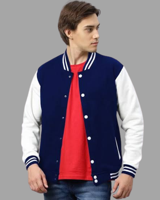 Navy Blue Varsity Jackets For Winter - Crazova Official