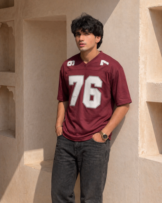 V Neck 76 Drop Shoulder T-Shirt