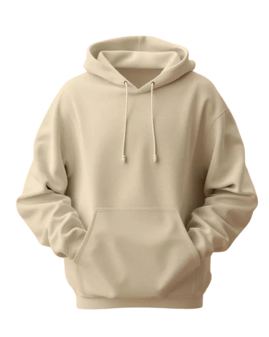 Beige Plain Hoodies - Crazova Official