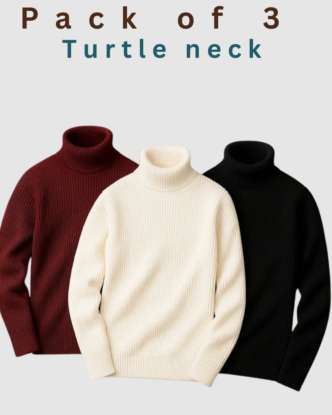 Pack of 3 Unisex High-Neck - Crazova Official