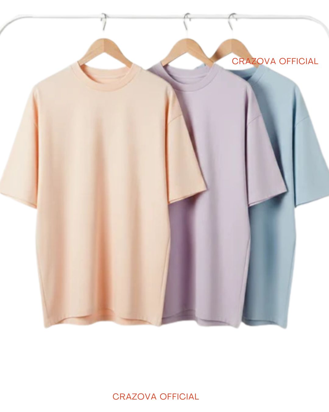 Pack of 3 Plain Drop Shoulder T-Shirts