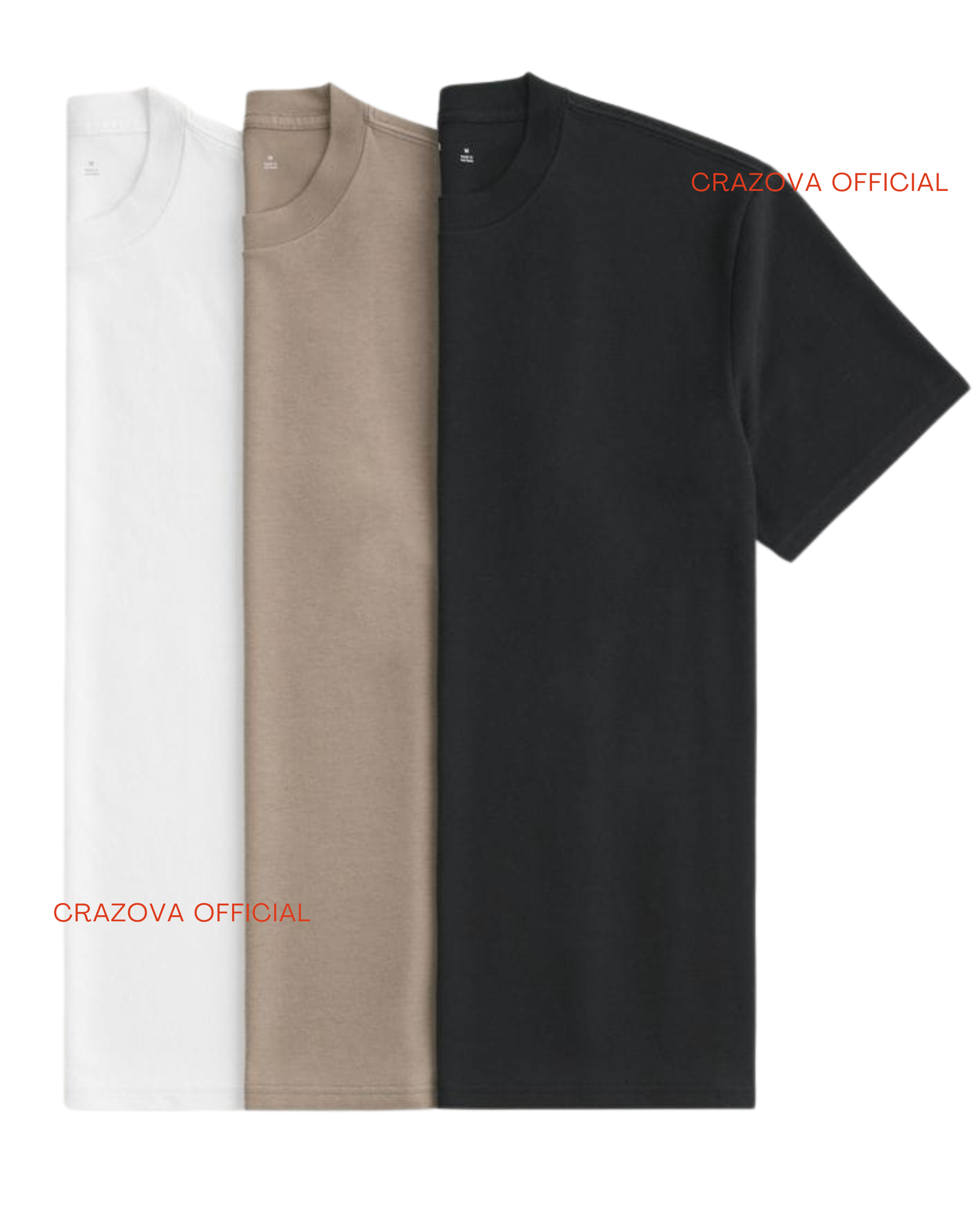Unisex Pack of 3 Plain Oversized T-Shirts - Crazova Official