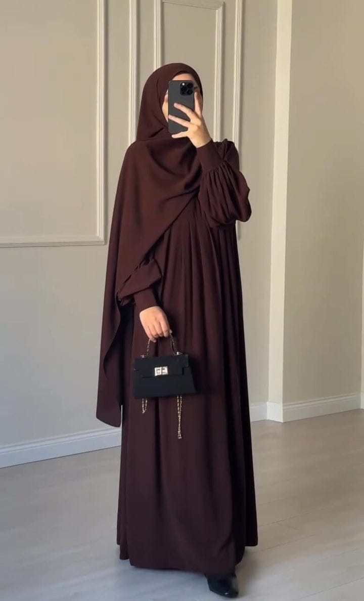 Cocoa Brown Grace Abaya with Stroller
