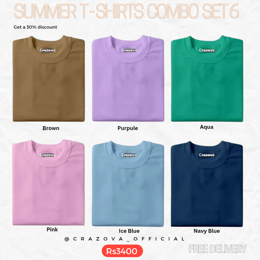 Pack of 6 Half Sleeve T-Shirt