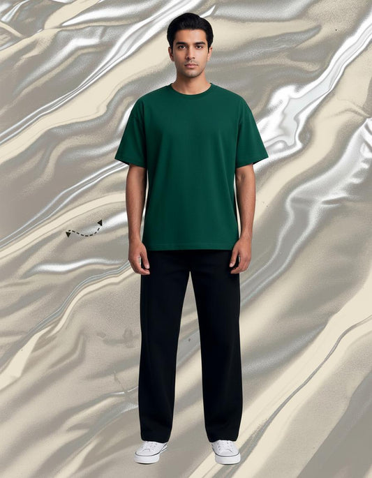 Unisex Plain Drop Shoulder T-Shirt & Trouser - Crazova Official