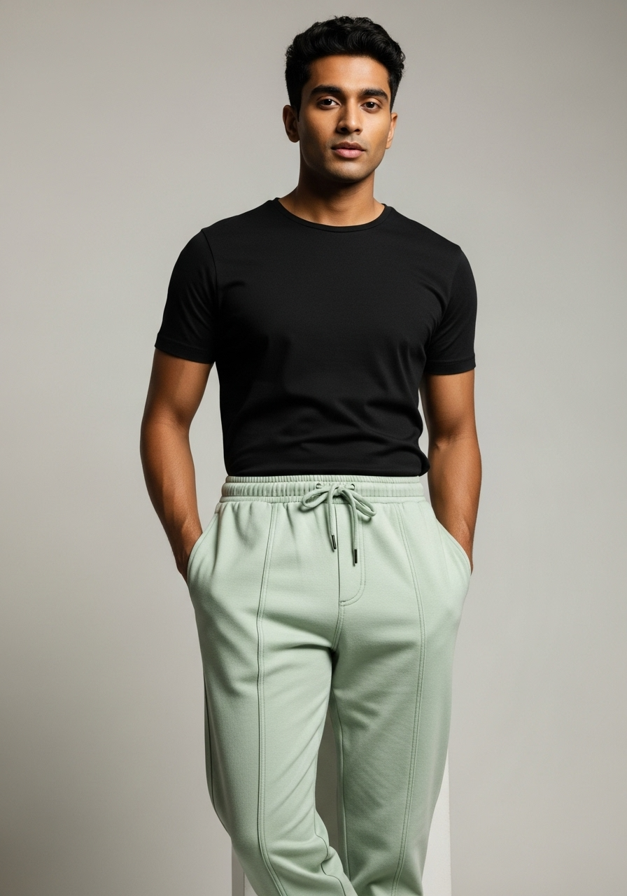 Mid Green Pleated Unisex Trouser - Crazova Official